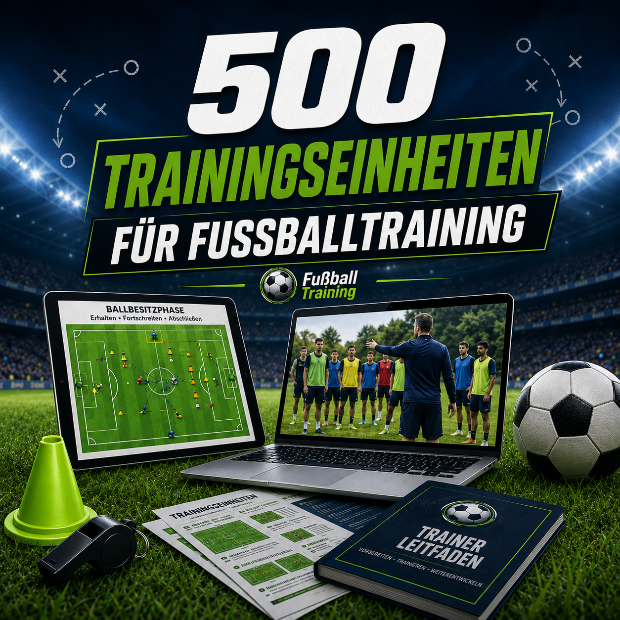 500 Fußball-Trainingseinheiten – Mockup